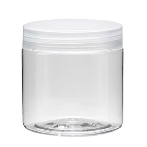 PET PCR containers frosted clear round Empty Recycled Wide Mouth 8oz 6oz Double wall Plastic jar