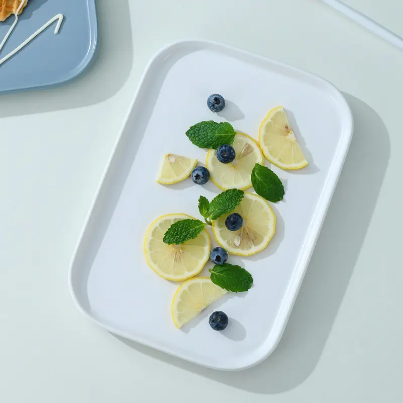 Custom Logo Printed White Porcelain Dinner Plates Round Flat Dishes Ceramic Plates For Restaurants Cutlery
