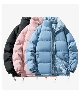 2023 custom logo winter puffer jacket for men women thick coat two sided design men's puffer jackets