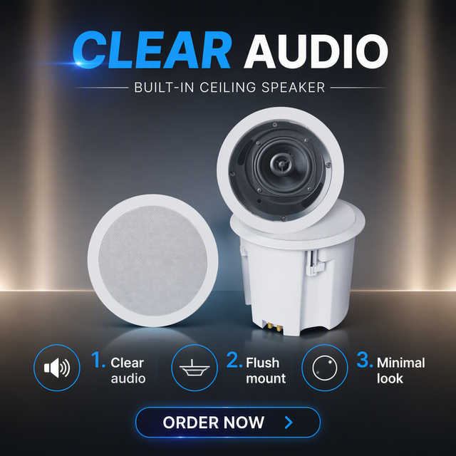 High-quality Active Ceiling Speaker 6inch 8inch 50-100W Three-Way Audio Crossover 2.0 Channel APP Supported Home Theater System