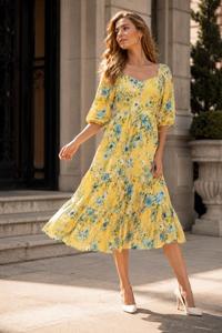 Robe d'été à imprimé floral pour femme, look bohème élégant pour les escapades à la plage, les voyages, les réunions en jardin et plus encore - Product Image 4