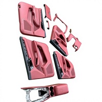 Kit de revêtement intérieur en cuir rouge Bordeaux personnalisé pour Porsche Cayenne Panamera Macan 718 911 Kit de mise à niveau complet de l'intérieur
