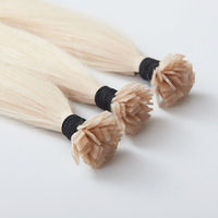 Extensions de cheveux 100% naturels vierges européens Remy double drawn, pointe en U micro K, kératine pré-collée 613, vente en gros d'usine