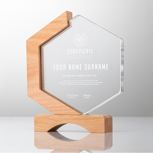 DEMO Blank K9 cristallo di legno premi di vetro in legno massiccio trofeo di Sport placche da competizione con Base in legno per i <span class=keywords><strong>regali</strong></span> Souvenir dei dipendenti - Product Image 2