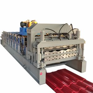 Rollo de techo de doble capa de hoja trapezoidal IBR corrugada de velocidad rápida sin parada que forma la máquina de corrugación portátil - Product Image 6