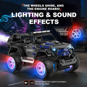 Voiture télécommandée tout-terrain Monster Truck avec effets de fumée, lumières colorées réglables, musique, <span class=keywords><strong>télécommande</strong></span>, Jeep pour enfants et adultes - Product Image 4