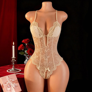 Completo Intimo Sexy in Pizzo per <span class=keywords><strong>Donna</strong></span>: Babydoll e Tuta Romantica con Schiena Scoperta in Nylon - Disponibile all'Ingrosso - Product Image 3
