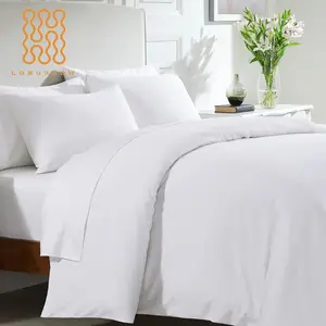 Wholesale Luxury bed linen 400TC Satin Egyptian cotton duvet cover solid color hotel bedding queen size