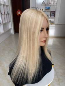 Topper capillaire mono base 5x6, couleur blonde, 100% cheveux vierges européens, clip-in pour femme souffrant de perte de cheveux - Product Image 6