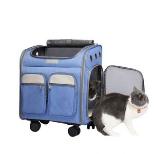 BSCI Factory BSCI Factory Hot Airline Approved <b>Pet</b> <b>Carrier</b> <b>with</b> Detachable <b>Wheels</b> Oxford Weekend Cat Travel Rolling <b>Carrier</b> - Product Image 1