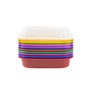 Eco-Friendly BPA Free Stackable Lidded Modern Rectangular Plastic Dish Drying Basin <b>Basket</b> Set Home <b>Small</b> Kitchens Organization - Product Image 2