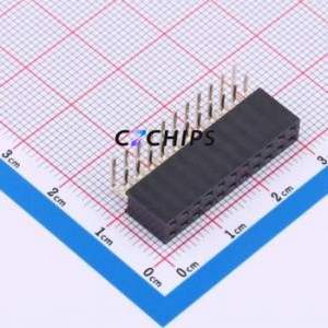 XDM254-<b>2</b>-11-W-8.5-G0 <b>Pin</b> Socket Bent Lead Through Hole,P=<b>2</b>.54mm <b>Connector</b> 2x11P <b>2</b>.54mm Square Hole Right Angle Insert - Product Image 1