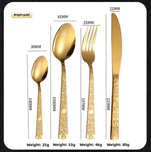 Juego de Cubiertos de Acero Inoxidable con Diseños con Patrón de Tótem, Incluye Cuchillo, Tenedor, Cuchara, Tenedor para Postre, Estilo Retro - Product Image 6