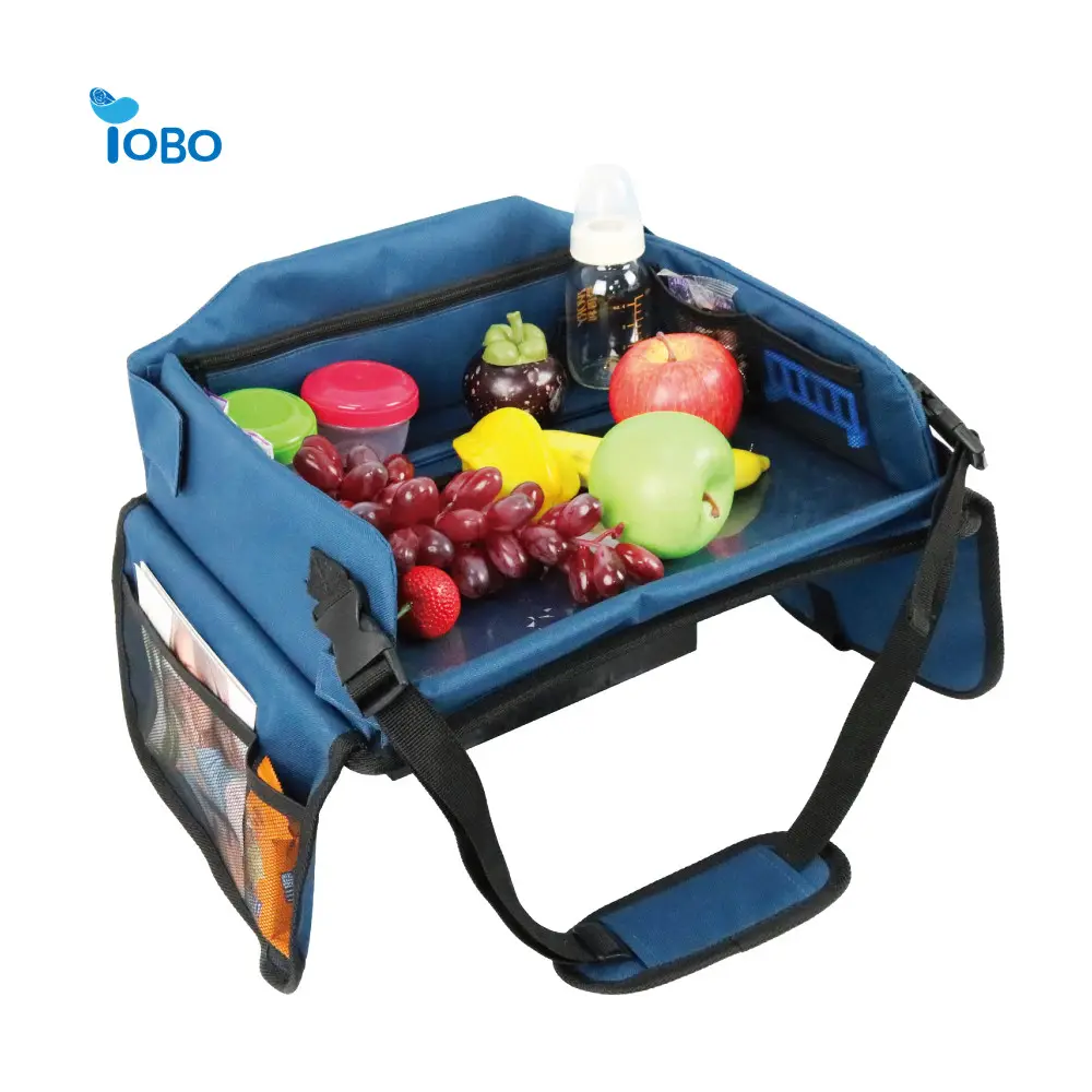 YOBO Kids Travel Tray Toddler Car Seat Lap Tray Children Car Table with Mesh Pocket