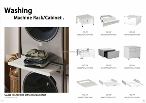 Kit d'empilage pour lave-linge et sèche-linge <span class=keywords><strong>à</strong></span> chargement frontal avec étagère, support extensible et bandes <span class=keywords><strong>à</strong></span> cliquet, installation manuelle facile - Product Image 4
