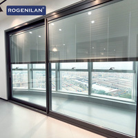Portes coulissantes en aluminium Rogenilan AS2047, Schuifdeuren, double vitrage, Porte Maison Slides, Puertas Corredisas avec rail