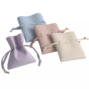 Wholesale Custom logo Hot Sale <b>Drawstring</b> Microfiberr Ring Jewelry Bag Small Gift Watch Storage Packaging Bag Light Luxury Touch - Product Image 1