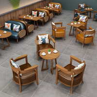 Tables, chaises, canapés et ensembles de sièges en bois massif modernes pour les salons de thé, les boulangeries, les librairies et les zones de réception