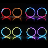 Feux avant LED ronds de type « Angel Eye » en cristal 5D Slim Version 3CM, anneau halo, système d'éclairage automobile 12V, lampe DRL universelle pour voiture