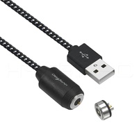 Conception originale 10mm diamètre pogo 2 broches connecteur rond câble d'alimentation magnétique câble USB tressé mâle droit