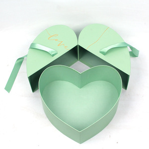 Caja de regalo de flor en forma de corazón, caja <span class=keywords><strong>feliz</strong></span> doble con lazo - Product Image 5