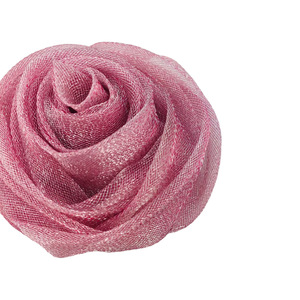 Fleurs 3D faites à la main en gros, <span class=keywords><strong>multicolores</strong></span>, accessoires pour coiffure, fleurs décoratives en dentelle, fleurs en mousseline, ruban en organza - Product Image 4