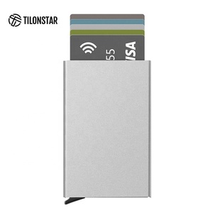 TILONSTAR TVC400 Personnalité Logo Personnalisé Minimaliste Pop Up Cas De Cartes De Visite En Aluminium RFID Blocage Porte-Cartes - Product Image 4
