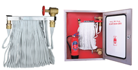 Armoire murale rouge pour tuyau d'incendie avec raccords de vanne de sol et support de tuyau en toile pour bâtiments