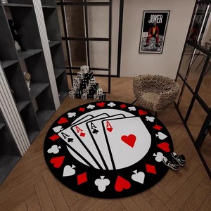 <span class=keywords><strong>Tapis</strong></span> rond à motifs de <span class=keywords><strong>cartes</strong></span> de poker ALL in Magic, style américain, <span class=keywords><strong>tapis</strong></span> de sol créatif <span class=keywords><strong>pour</strong></span> jetons de poker, <span class=keywords><strong>tapis</strong></span> lavable <span class=keywords><strong>pour</strong></span> salon et chambre, doux - Product Image 3