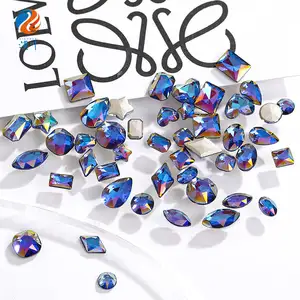 Xichuan 3D Fancy Crystal K9 Glass Flat Back Non-hot Fix Crystal Nail Art Rhinestone para decoración de uñas