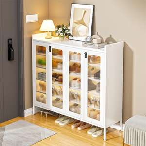 ตู้รองเท้าเหล็กความจุขนาดใหญ่หลายชั้นปรับได้กันฝุ่นชั้นเก็บของประหยัดพื้นที่สำหรับใช้ในบ้านสำหรับผู้ใหญ่ - Product Image 3