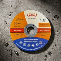 Disque de coupe métallique WGW 4,5 pouces 115x1,6x22,23 mm, outils abrasifs pour acier inoxydable/fer, prix de gros