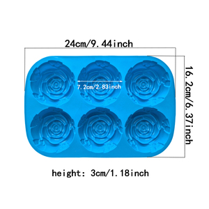6 Lỗ Hoa Hồng Xà Phòng Khuôn Silicone Bánh Sô Cô La Khuôn Bakeware Nướng Món Ăn Bánh Pan Muffin Khuôn <span class=keywords><strong>Rose</strong></span> <span class=keywords><strong>Ice</strong></span> Lưới <span class=keywords><strong>Ice</strong></span> Cube - Product Image 3
