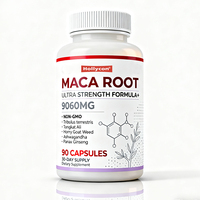 Capsules d'extrait de racine de Maca noire naturelle OEM, complément alimentaire à base de plantes pour le bien-être immunitaire et l'énergie équilibrée quotidienne