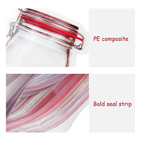 Sacs refermables en plastique Mylar transparent réutilisables en gros, forme bouteille mignonne, type bocal Mason, pour l'emballage alimentaire et des collations