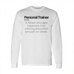 Camiseta de manga larga con definición de entrenador personal, humor sobre el dolor y la incomodidad - Product Image 2