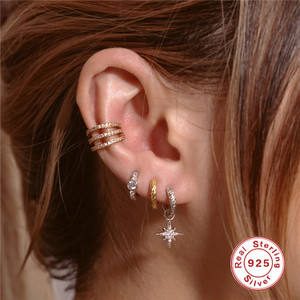 925 Sterling Bạc Đầy Màu Sắc Zircon Tua Dài Quyến Rũ Mặt Dây Chuyền Bông Tai Phụ Tùng Phụ Kiện Trang Sức Cho Phụ Nữ Bông Tai - Product Image 1