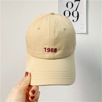 1988 logotipo bordado sombrero amarillo gorra de béisbol de algodón sombrero de papá sombrero elegante Simple para hombres y mujeres
