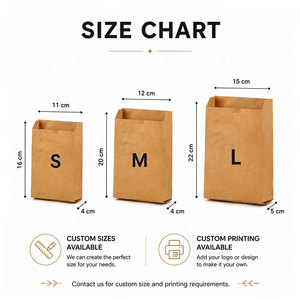 Anpassbare Lebensmittelechte Braune Kraftpapiertüte <span class=keywords><strong>mit</strong></span> Spitzboden für Brot, Bäckerei und Takeaway-Verpackungen - Product Image 2