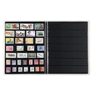 Album de collection de timbres pour collectionneurs Logo personnalisé Design gratuit Couverture anti-poussière double face 10 feuilles 7 rangées de pochettes
