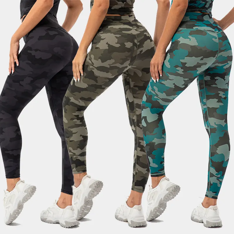 Leggings de Yoga taille haute et haute élasticité pour femmes, entraînement, course, levage des fesses, Fitness, Gym, Camouflage