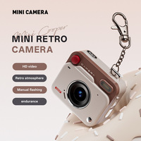 Mini Cámara de Juguete de Estilo Retro, Cámara Digital de Bolsillo Vintage HD 1080P con Flash Incorporado, Filtro de 90° Gran Angular, Batería de Litio para
