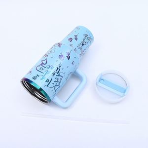 Vaso de Viaje Personalizado con Impresión 3D, Antiderrames, de 40 oz, Doble Pared, con Asa y Pajita, de Acero Inoxidable, Apto para Lavavajillas y Microondas, con Aislamiento al Vacío - Product Image 2