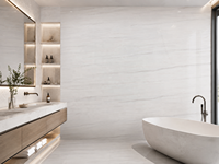 Dalles de marbre Bianco Dolomiti pour plans de travail de cuisine, murs de salle de bain, revêtements de sol, plateaux de douche, dessus de table, dessus de table basse, dessus de meuble-lavabo