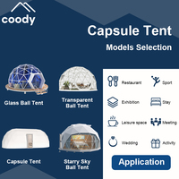 Tente capsule Coody, tente de luxe imperméable pour le glamping en plein air en hiver, hôtel, resort, glamping