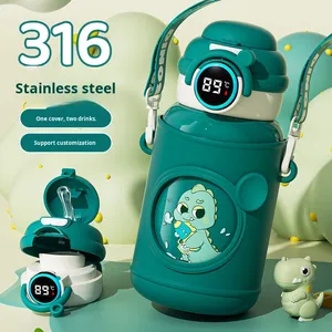 <span class=keywords><strong>Borraccia</strong></span> Termica Intelligente per <span class=keywords><strong>Bambini</strong></span>, Grande 500ml, in Acciaio Inossidabile, <span class=keywords><strong>con</strong></span> <span class=keywords><strong>Cannuccia</strong></span>, Design a Cartone Animato, Portatile, Mantiene la Temperatura per 6-12 Ore - Product Image 1