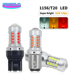 Led T20 PY21W P21W 1156 1157 Bulb Car Daytime Running Light Turn Signal Light Lamp 25 SMD Light RED WHITE AMBER