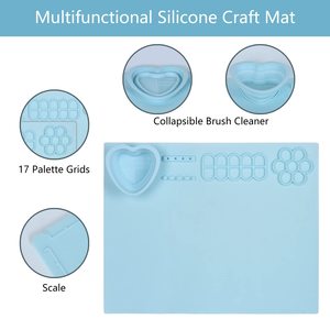 Tapete de Silicona para Manualidades, Tapete de Silicona para Moldeo de Resina, Tapete de Silicona Antiadherente y Antideslizante para Pintar con Vaso de Limpieza - Product Image 6