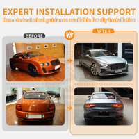 Kit de Carrocería Estilo 2025 para Bentley Continental GT 2004-2019, PP+Hierro, Parrilla, Faros Delanteros, Parachoques Delantero y Trasero, Guardabarros, Faldones Laterales