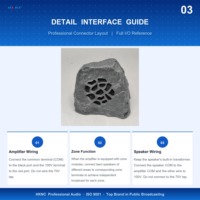 Enceinte de jardin HKNC S-503 Faux Rock 20W, 70V/100V, étanche, pour extérieur et aménagement paysager